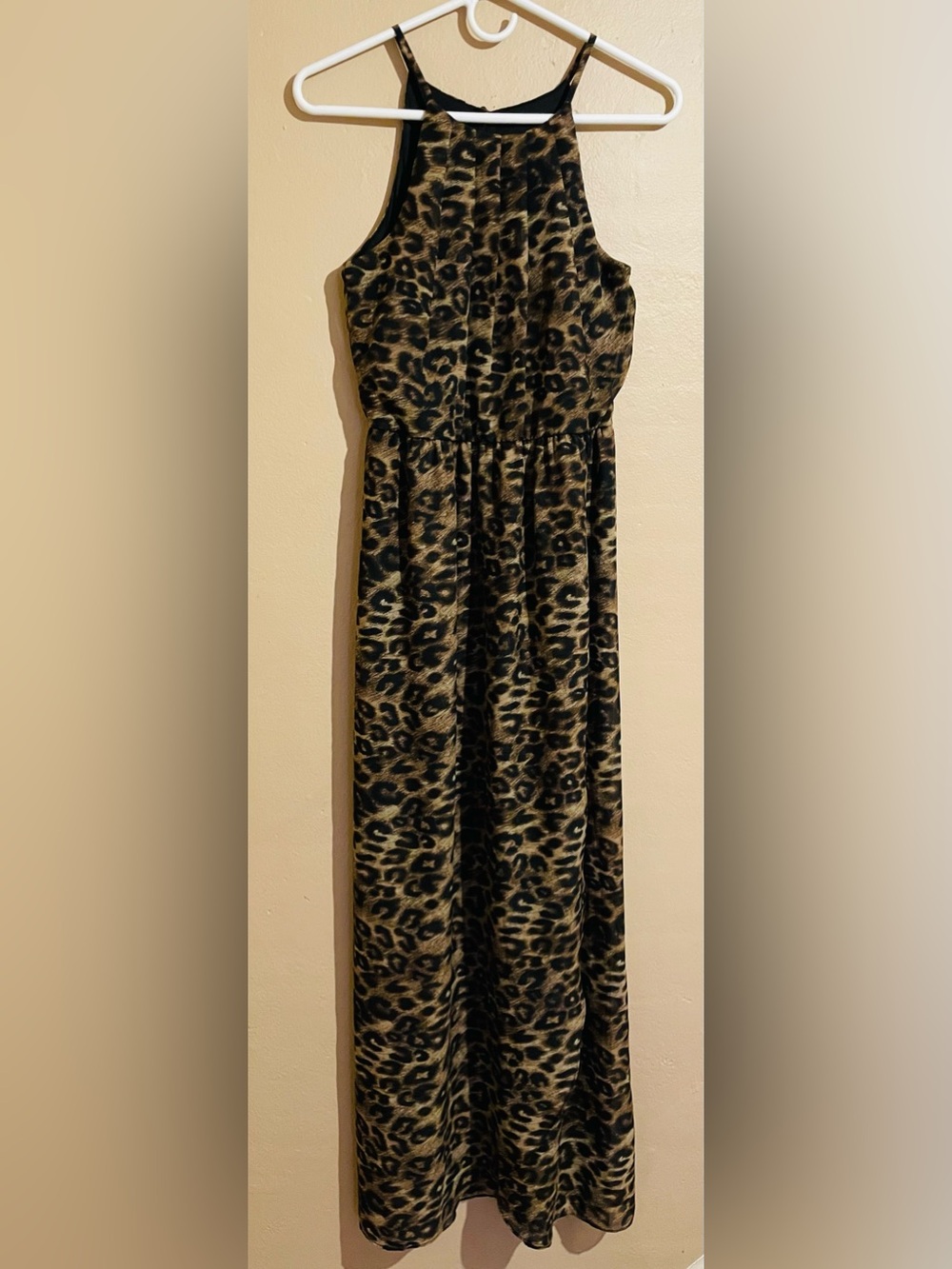 by & by Leopard Print Maxi Skirt in Black and Tan